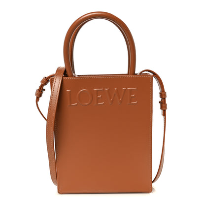 Loewe Smooth Calfskin Logo Small A5 Tote Tan 1 of 10