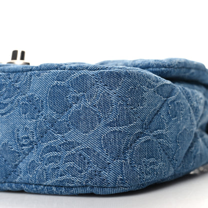 Chanel Denim Quilted Camellia Sweetheart Mini Flap Blue 10 of 11