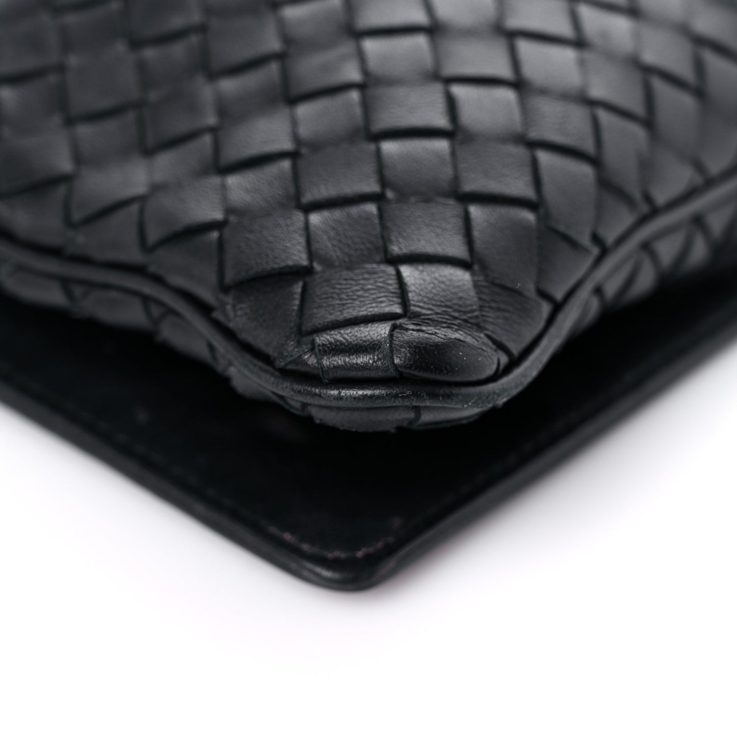Nappa Intrecciato Crossbody Messenger Flap Black