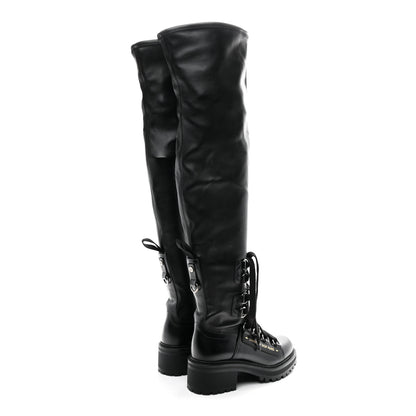Christian Dior Lambskin Stretch D-Fight Knee Boots 38.5 Black 4 of 9