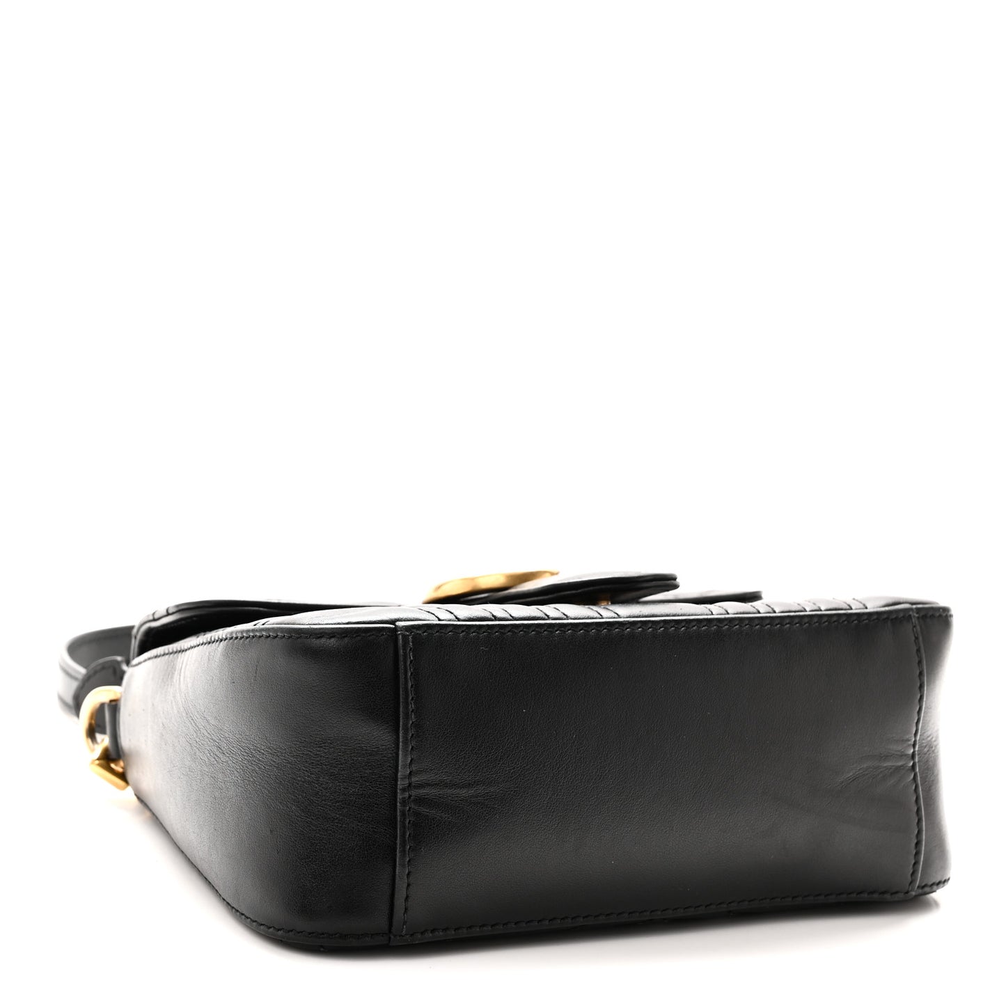 Calfskin Matelasse Mini GG Marmont Top Handle Shoulder Bag Black