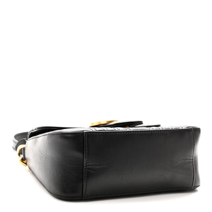 Gucci Calfskin Matelasse Mini GG Marmont Top Handle Shoulder Bag Black 4 of 11