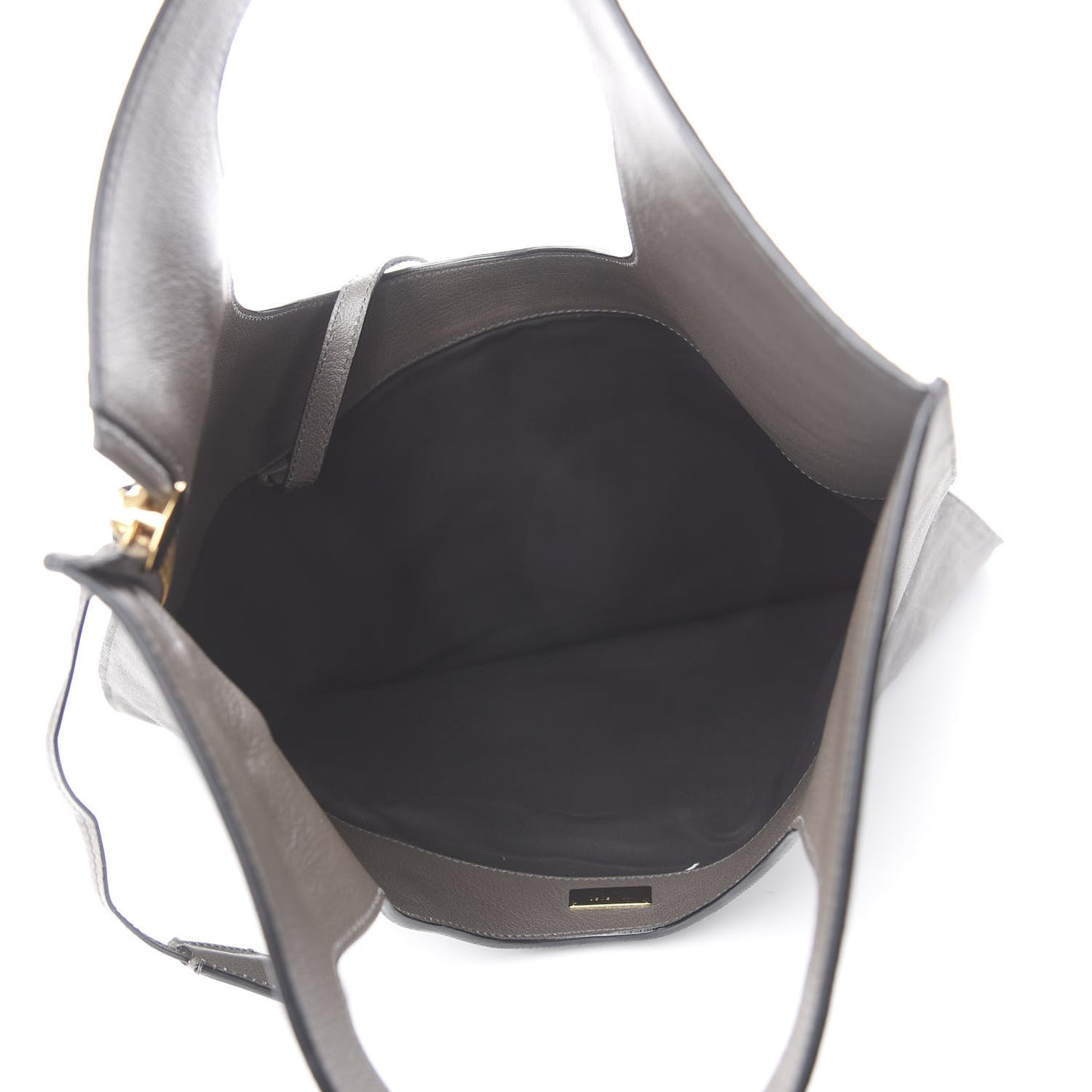 Suede Large Alix Padlock Zip Shoulder Bag Grey