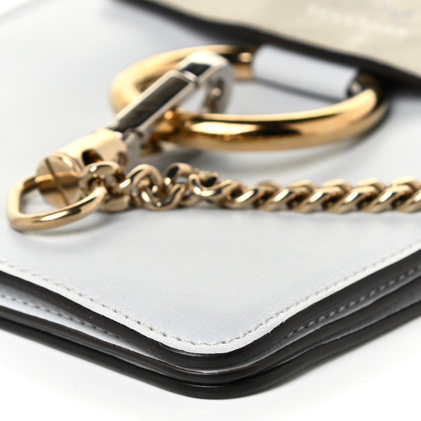 Suede Calfskin Mini Faye Bracelet Bag Airy Grey