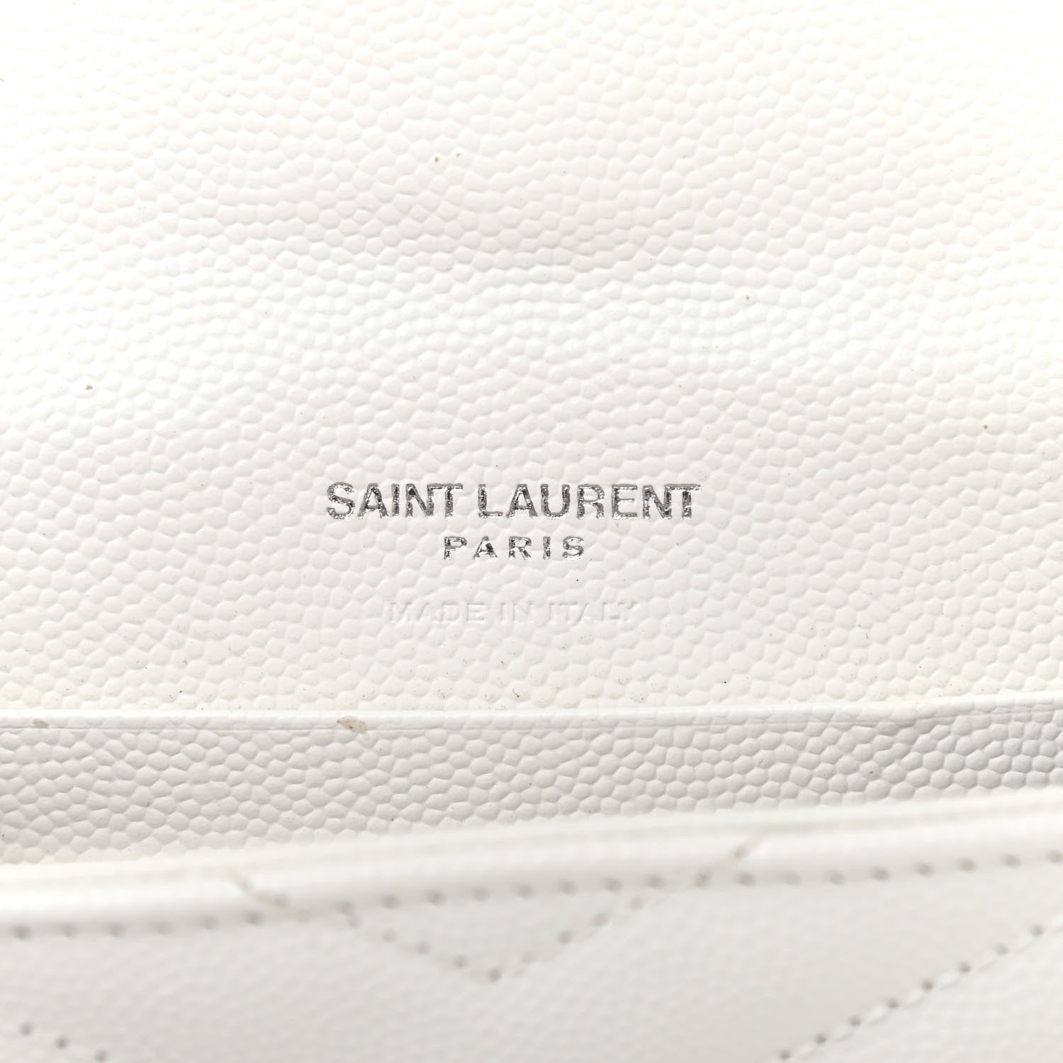 Saint Laurent Grain De Poudre Matelasse Chevron Small Monogram Envelope Wallet Crema Soft 6 of 11