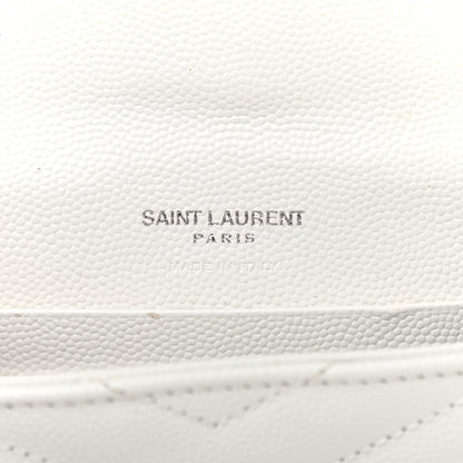 Saint Laurent Grain De Poudre Matelasse Chevron Small Monogram Envelope Wallet Crema Soft 6 of 11