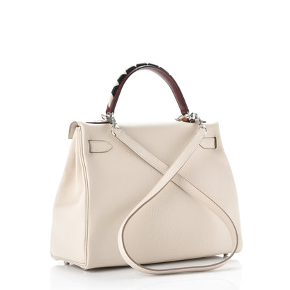 Hermes Togo Au Galop Kelly Retourne 32 Craie Rouge H Fauve Black 4 of 26