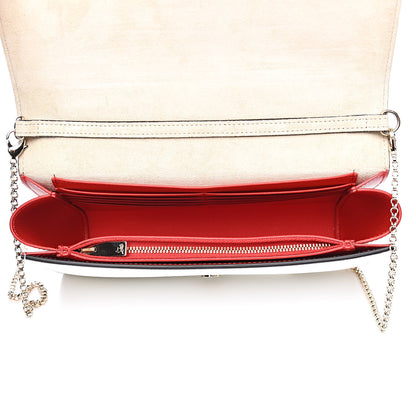 Christian Louboutin Grained Calfskin Spikes Loubinthesky Paloma Wallet On Chain White 5 of 11