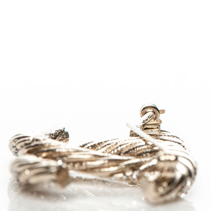 Chanel Crystal Twisted CC Brooch Light Gold 4 of 5