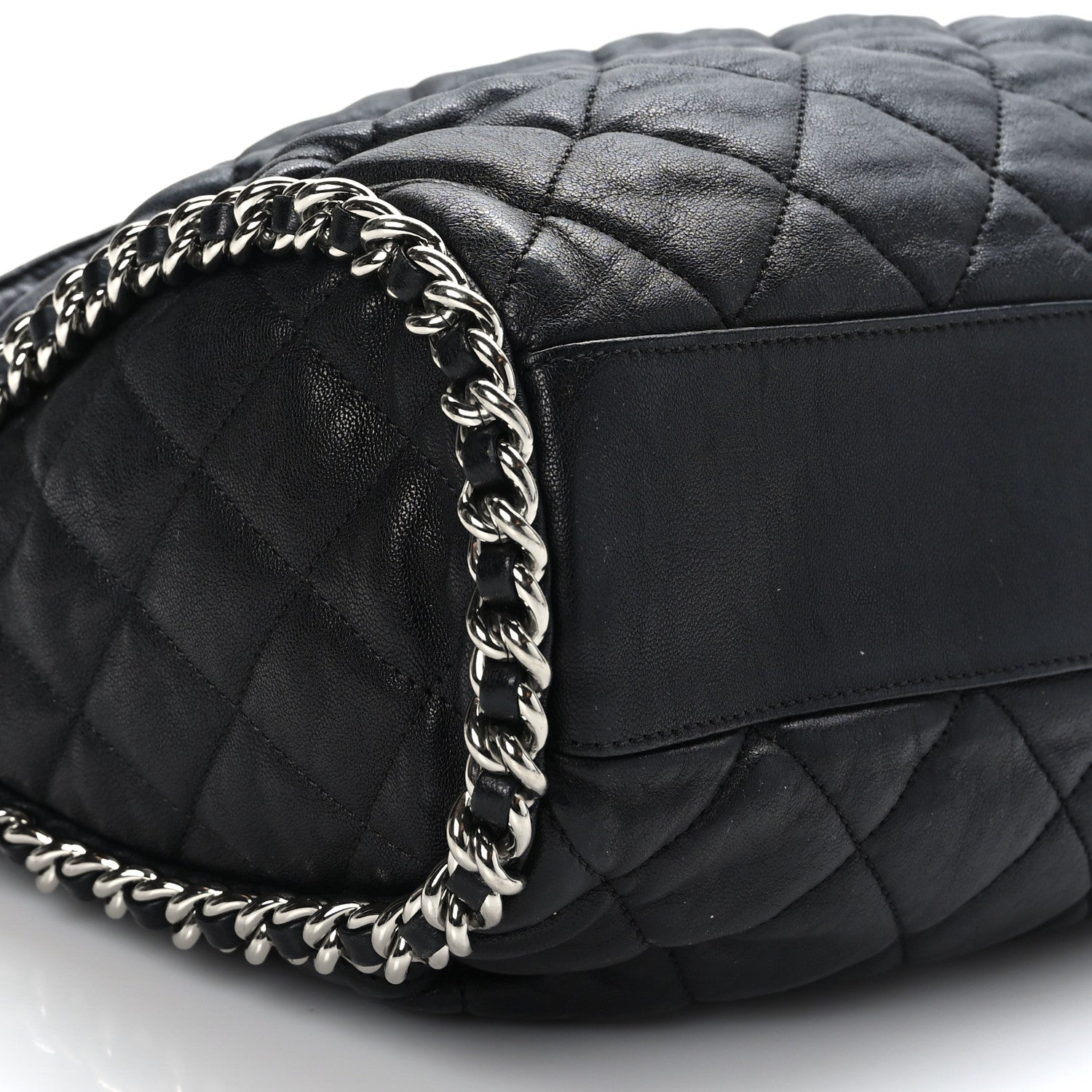 Chanel Washed Lambskin Chain Around Hobo Black 8 of 9