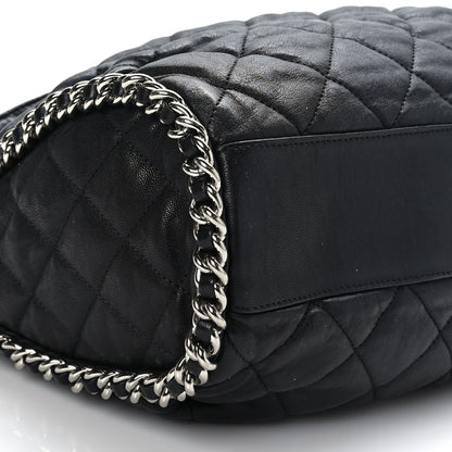 Chanel Washed Lambskin Chain Around Hobo Black 8 of 9