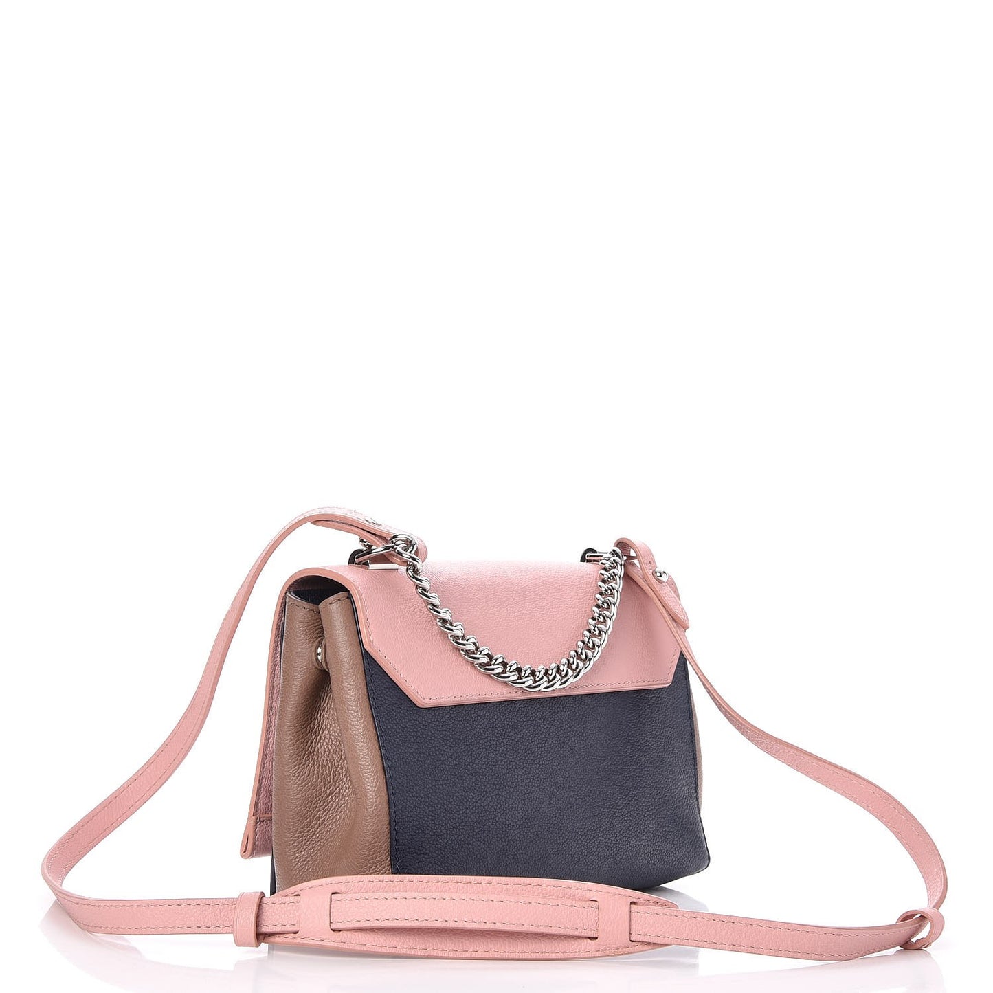 Soft Calfskin Lockme II Chain Bag BB Rose Poudre
