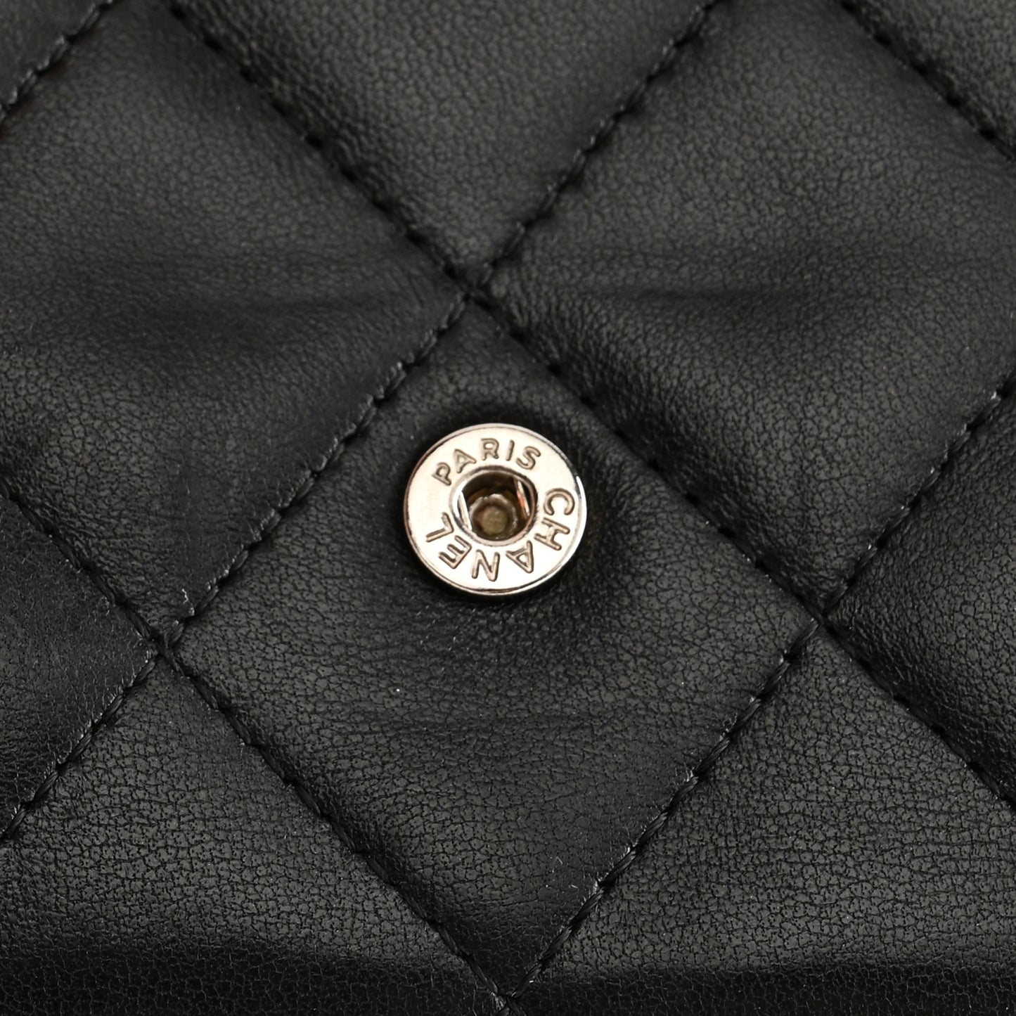 Lambskin Quilted Double Sided Wallet Black