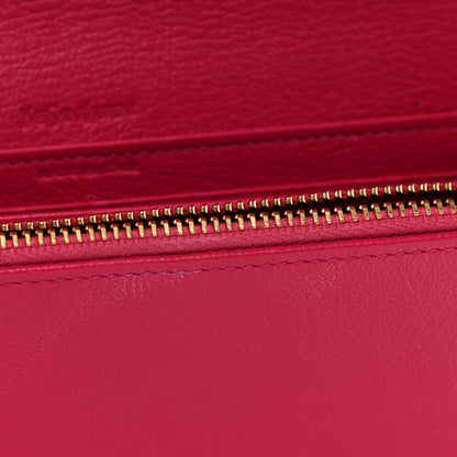 Saint Laurent Goatskin Belle De Jour Flap Wallet Fuchsia 7 of 7