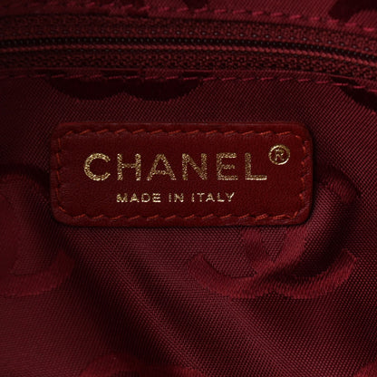 Chanel Calfskin Stitch Surpique Bowler Red 7 of 15