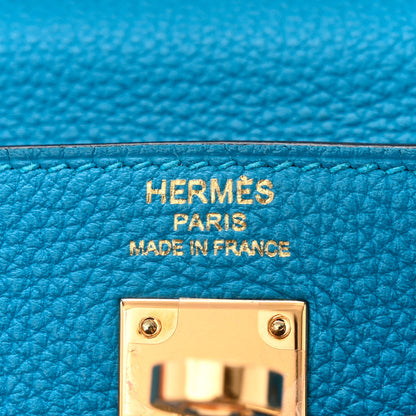 Hermes Togo Kelly Retourne 25 Bleu Zanzibar 6 of 11
