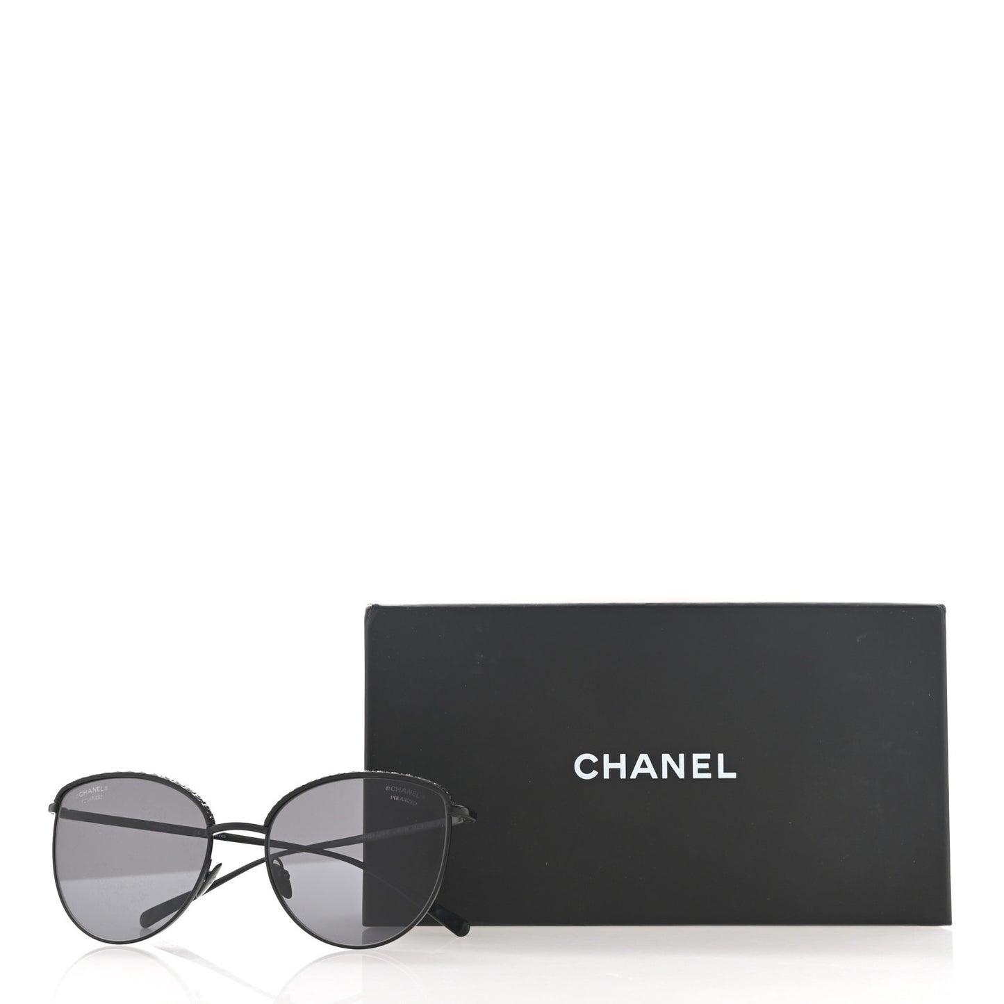 Metal Crystal Polarized Sunglasses 4258-B Black