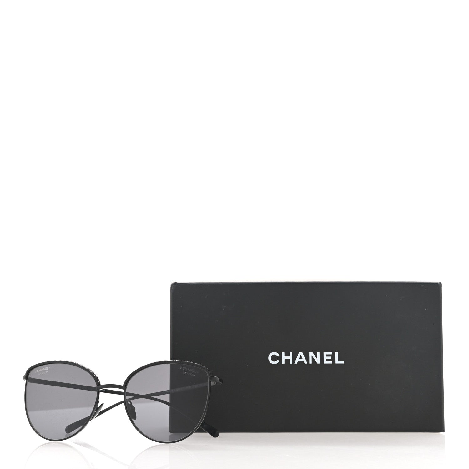 Chanel Metal Crystal Polarized Sunglasses 4258-B Black 8 of 8