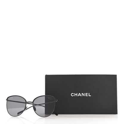 Chanel Metal Crystal Polarized Sunglasses 4258-B Black 8 of 8