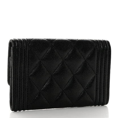 Chanel Caviar Quilted Boy Flap Card Holder Black 3 of 8