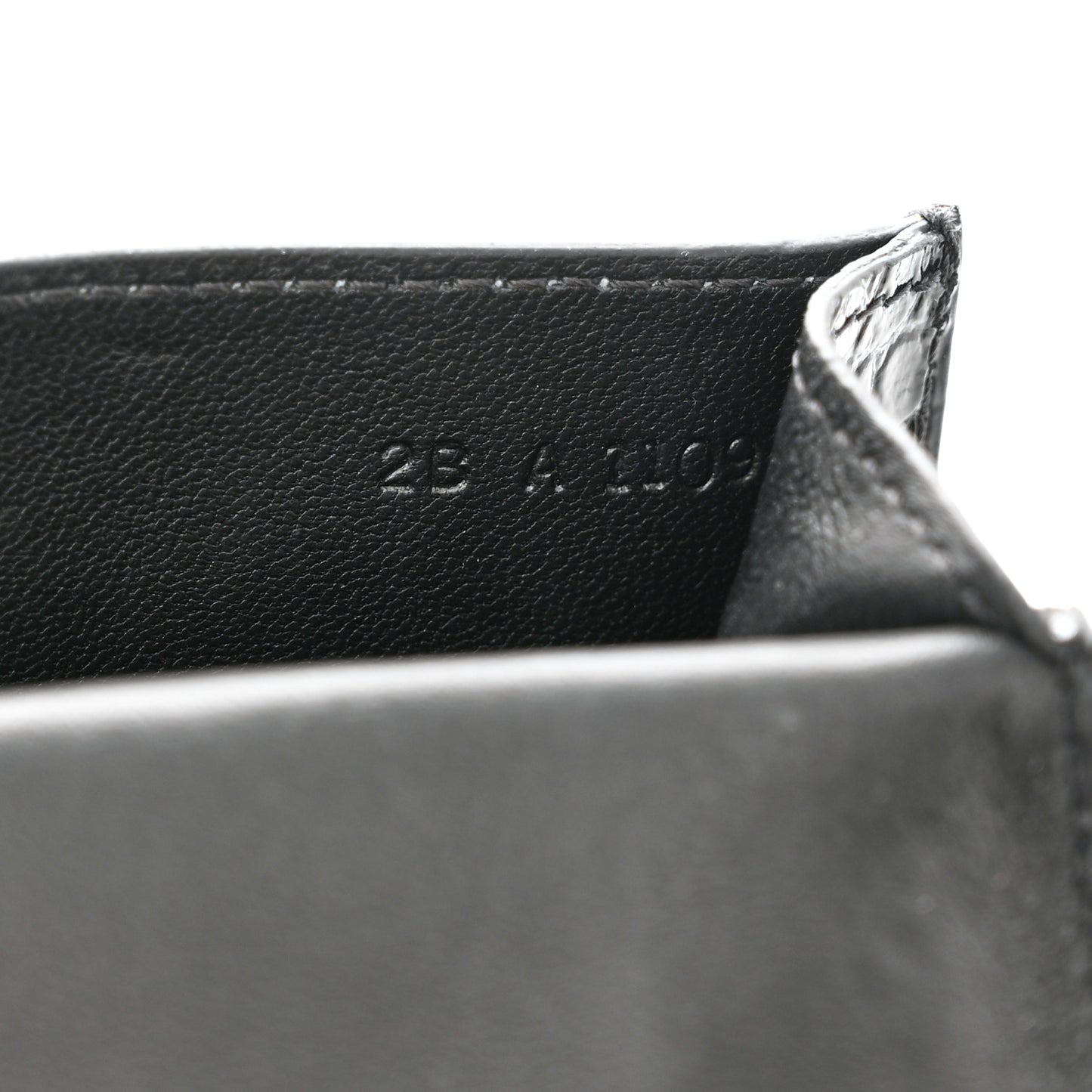 Calfskin Crocodile Embossed Mini Phone Crossbody Bag Black