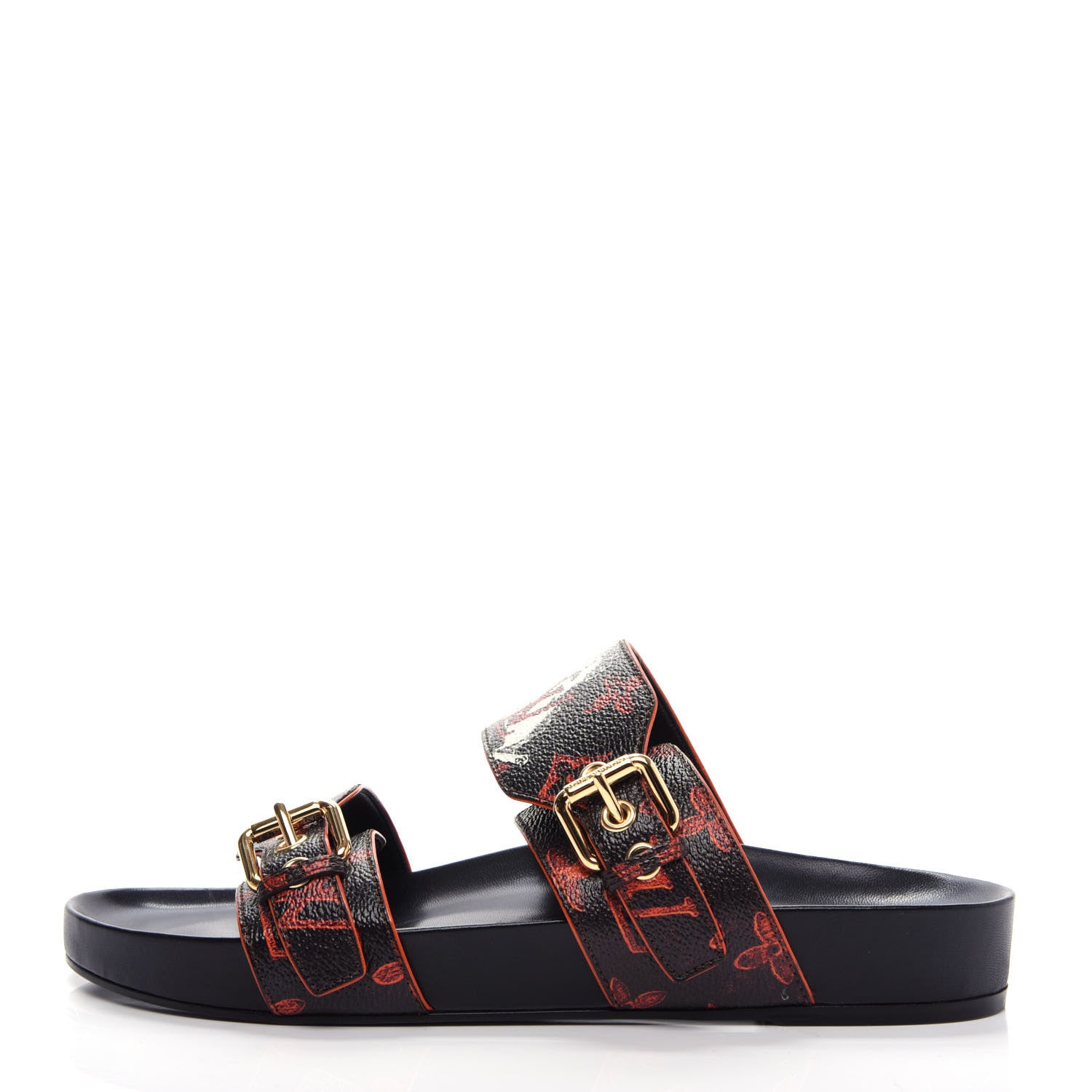 Louis Vuitton Catogram Bom Dia Flat Mule 40 Black Marron 1 of 11