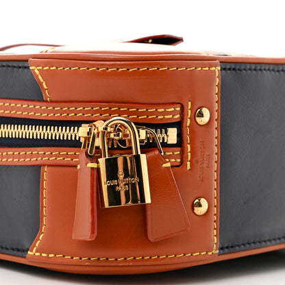 Louis Vuitton Calfskin Reverse Monogram Valisette PM Navy Caramel 8 of 12