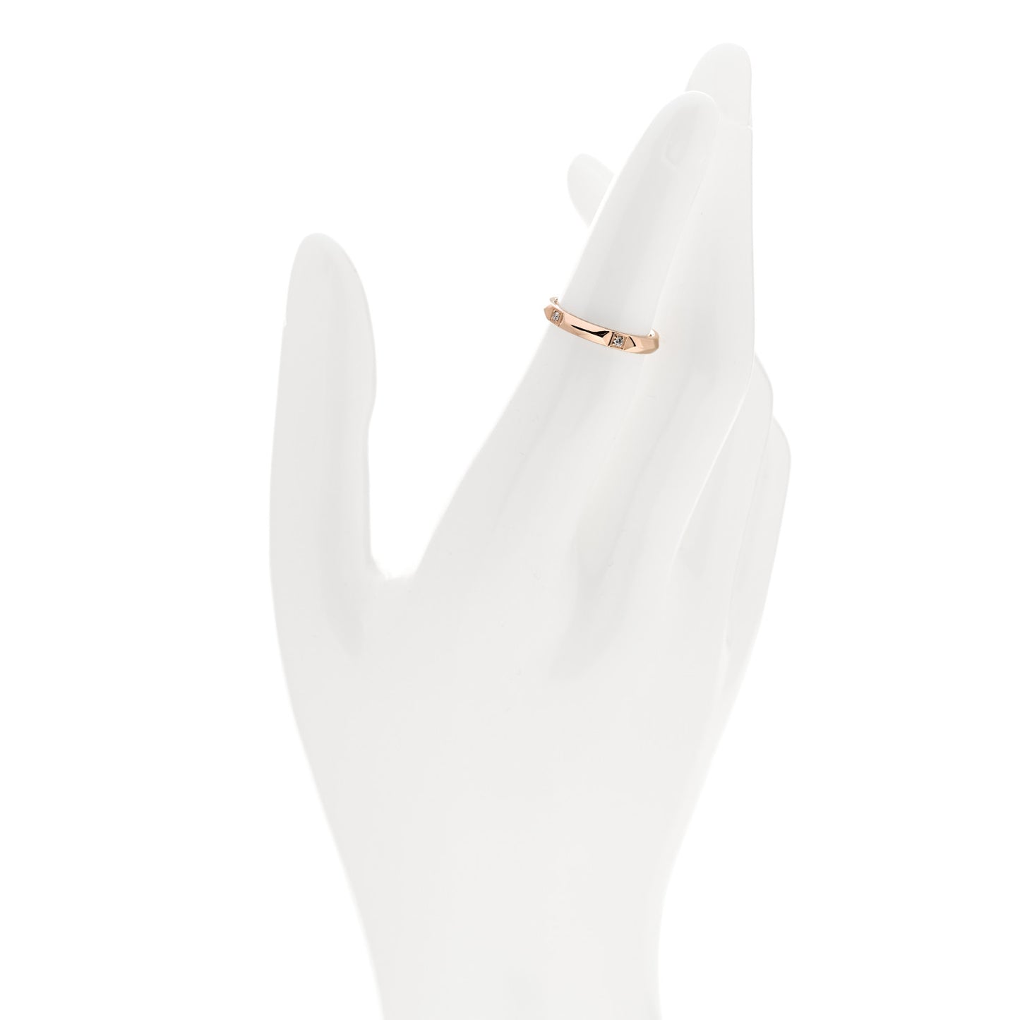 18K Rose Gold Diamond 2.5mm Tiffany True Ring 48 4.5