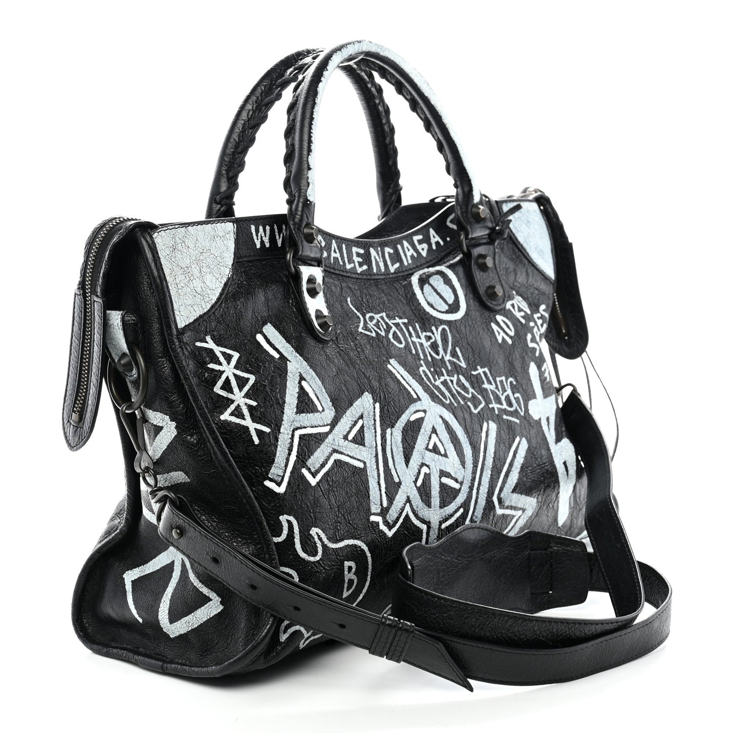 Agneau Arena Graffiti All Over Classic Hardware City Black White