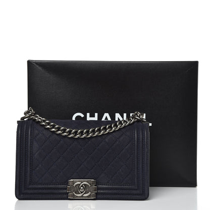 Chanel Iridescent Caviar Quilted Medium Boy Flap Navy 17 of 17