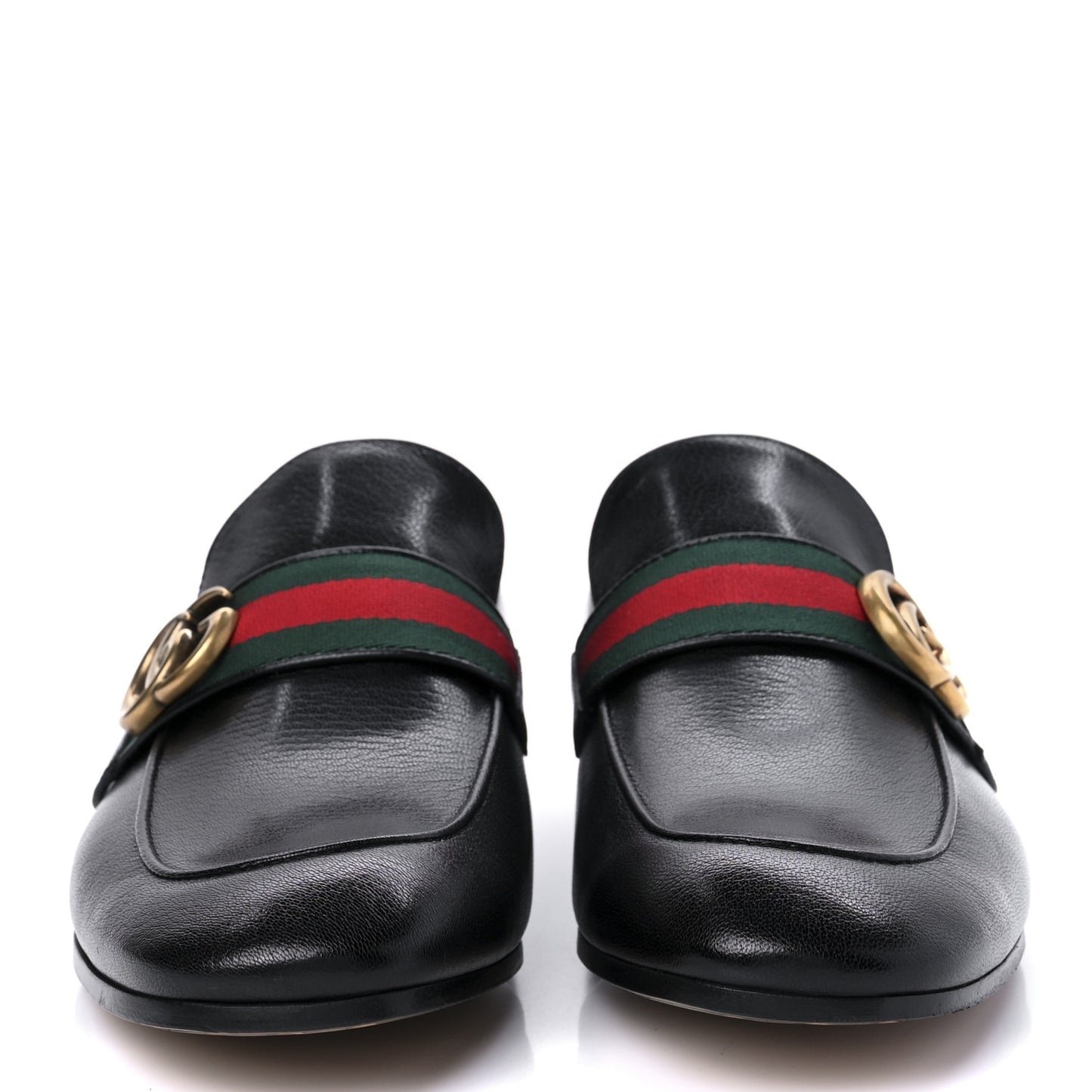 Goatskin Web Mens GG Loafers 7 Black