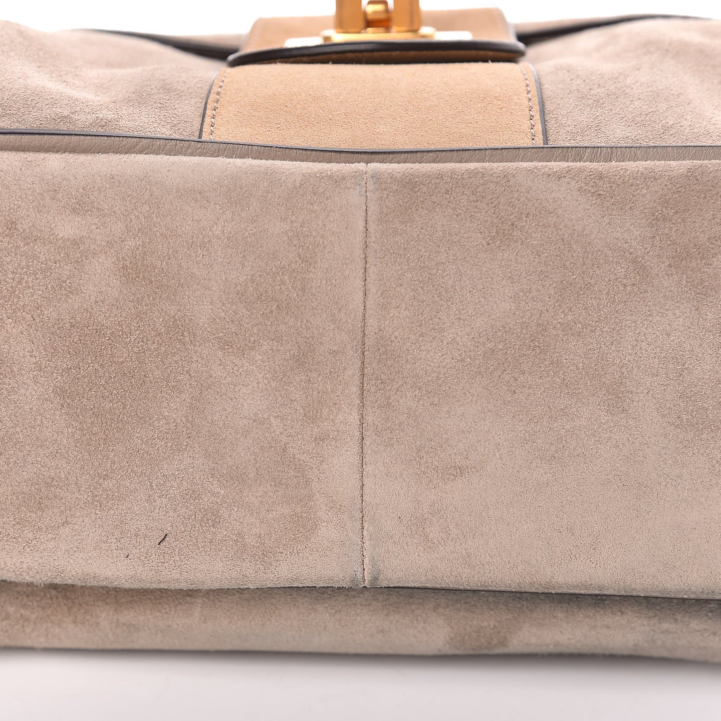 Suede Calfskin Small Lexa Shoulder Bag Motty Grey