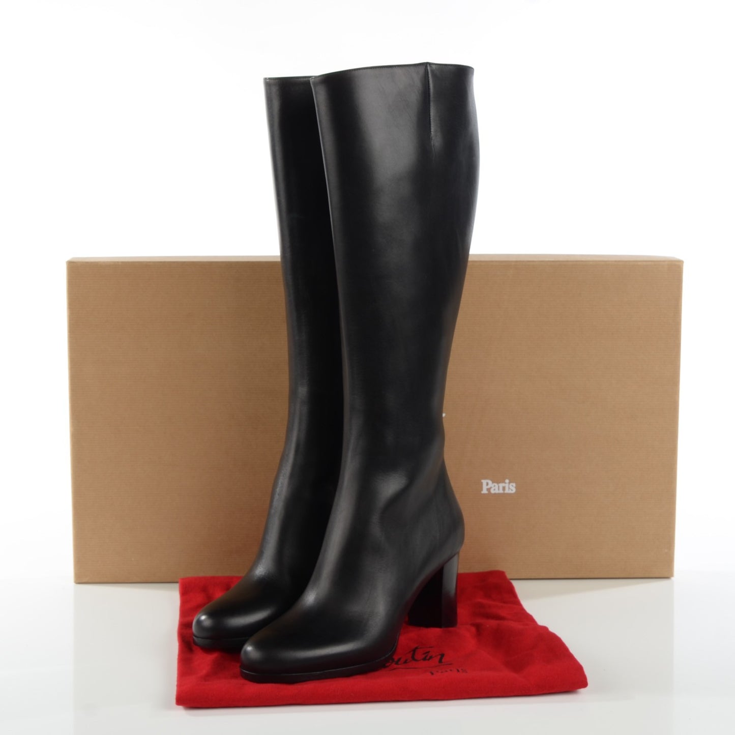 Calfskin Yvonna 60 Tall Boots 37.5 Black