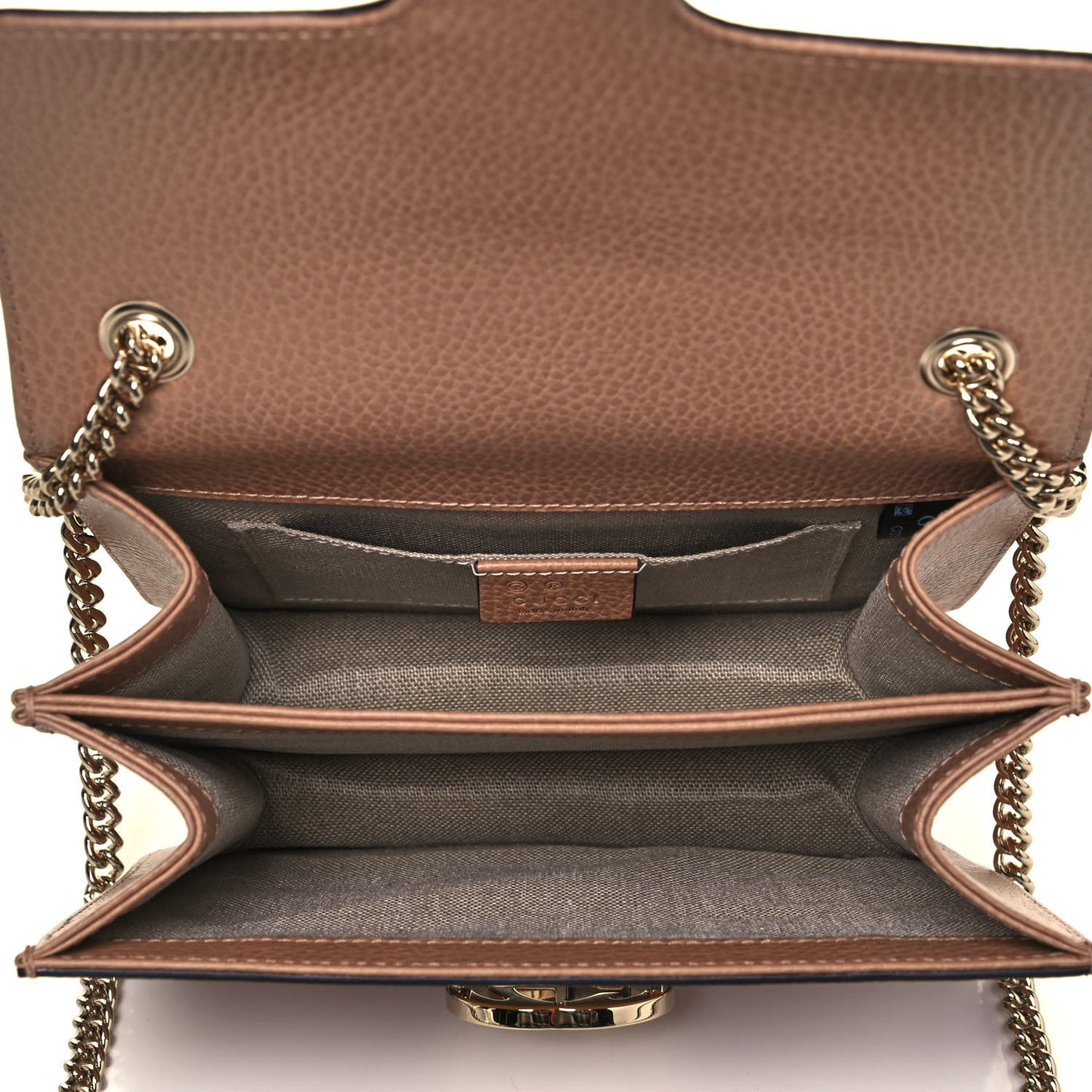 Dollar Calfskin Small Interlocking G Shoulder Bag Camelia