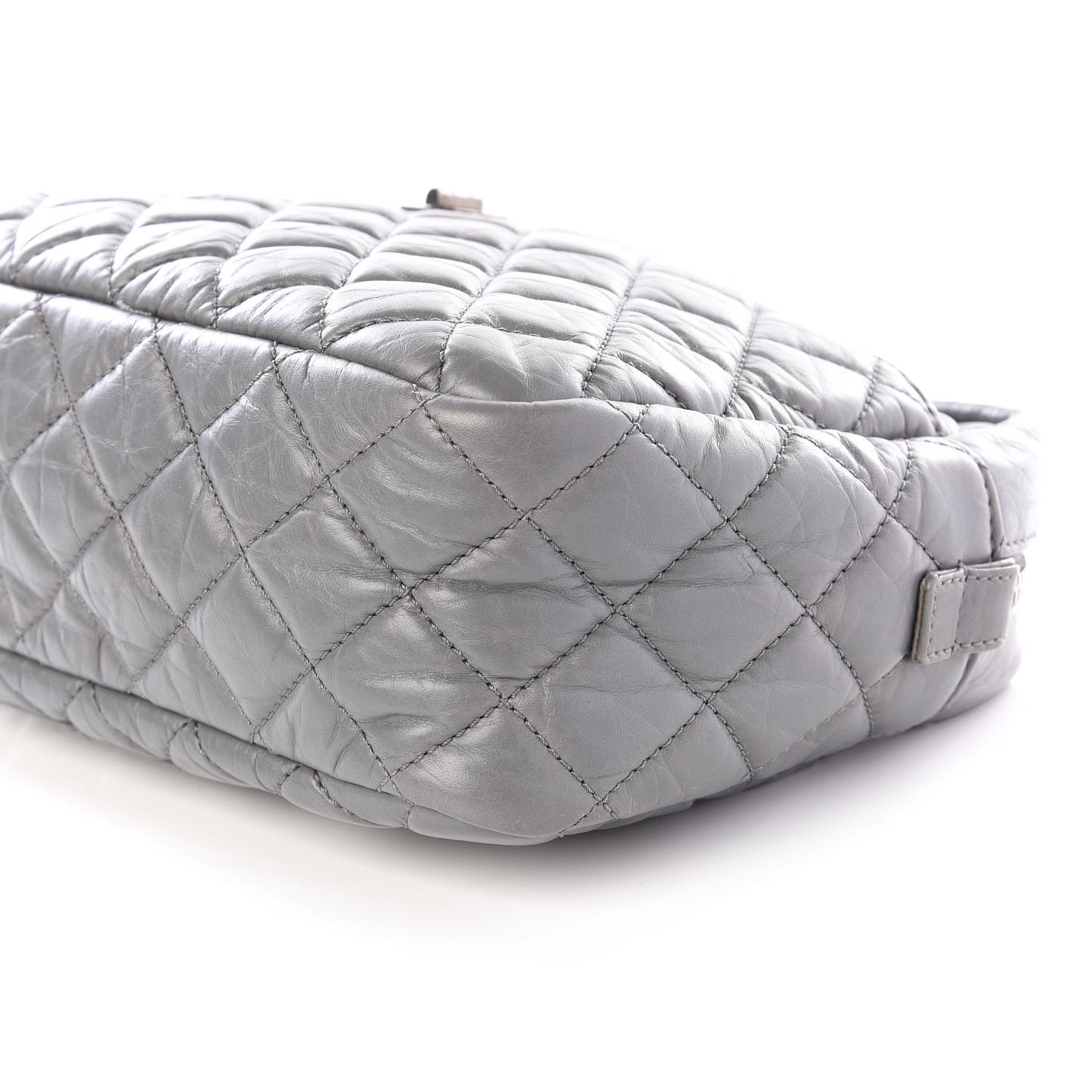 Aged Calfskin Quilted Large Reissue Camera Case Grey