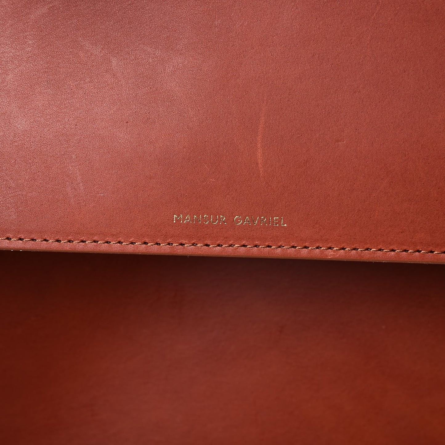 Vegetable Tanned Calfskin Small Shopping Bag Brandy Avion