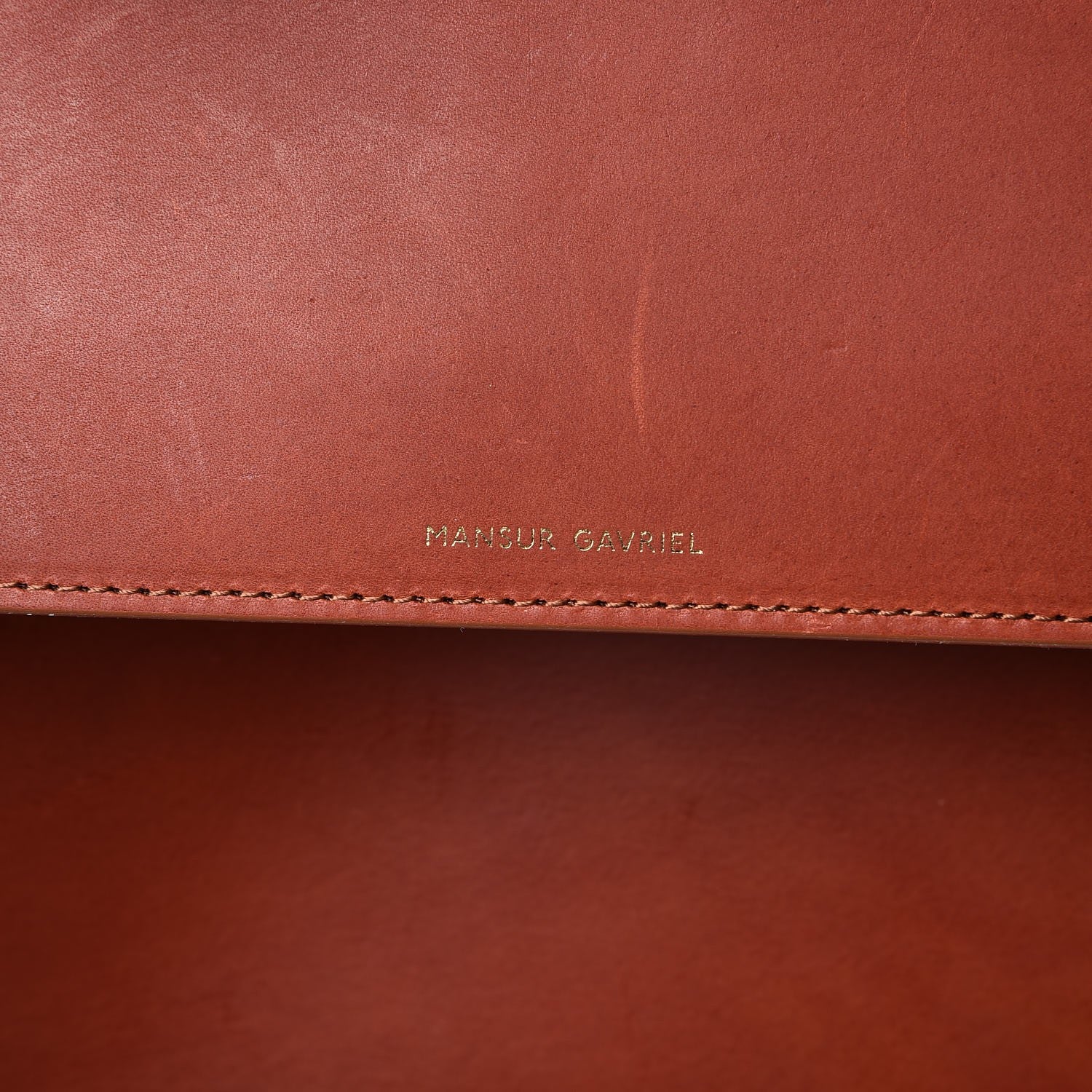 Mansur Gavriel Vegetable Tanned Calfskin Small Shopping Bag Brandy Avion 7 of 14