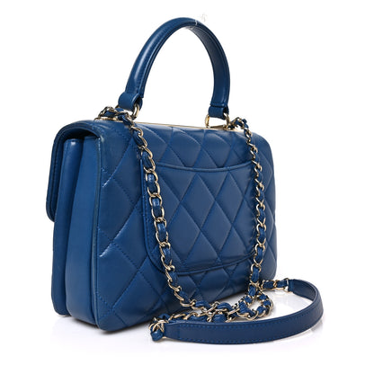 Chanel Lambskin Quilted Small Trendy CC Flap Dual Handle Bag Blue 3 of 8