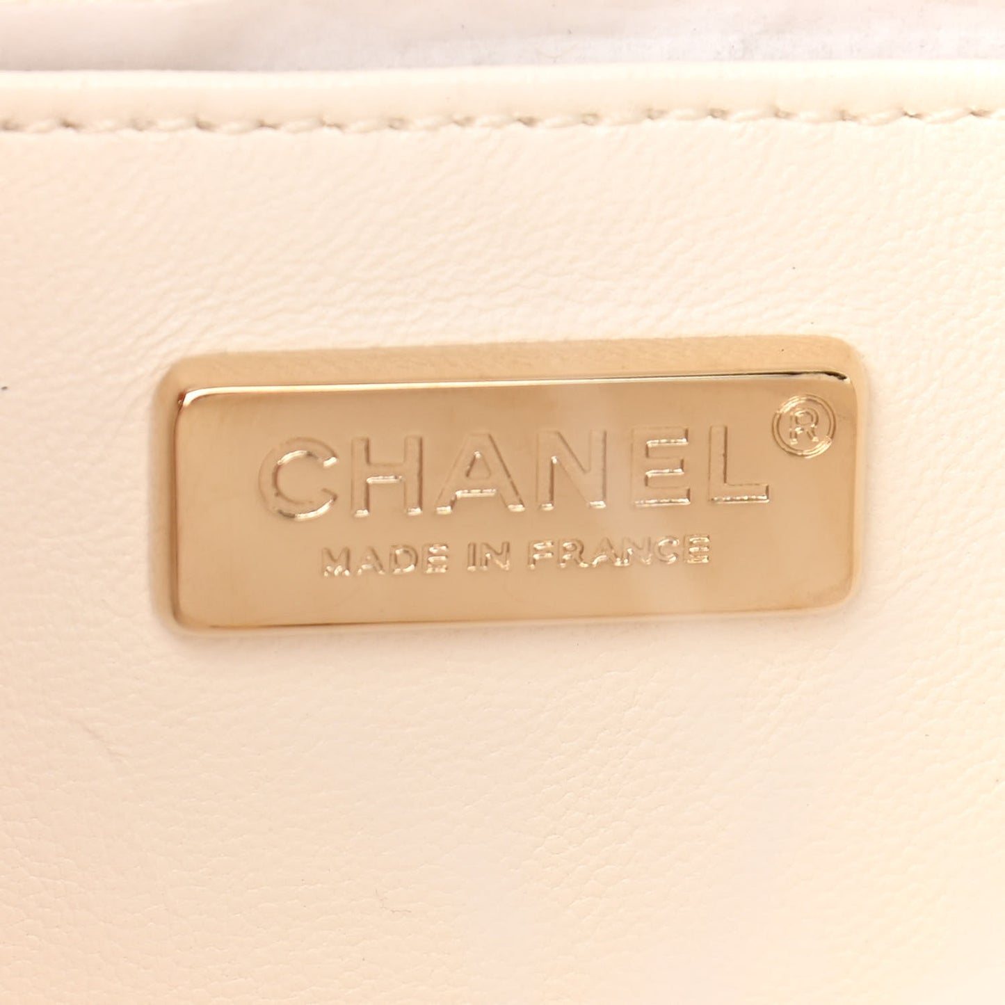 Feathers Lambskin Quilted Flap White