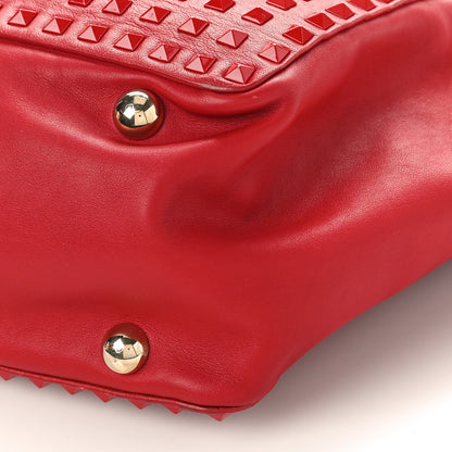 Valentino Garavani Vitello Monochrome Small Rockstud All Over Tote Rosso Valentino 9 of 9