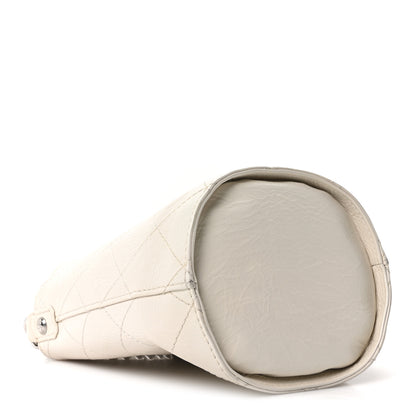 Chanel Crumpled Calfskin Bucket Bag White 4 of 10
