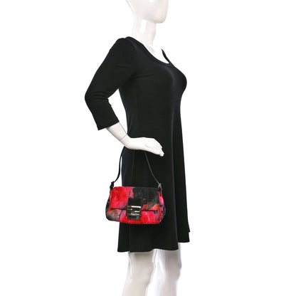 Fendi Zucchino Vitello Floral Mini Forever Mama Baguette Black Multicolor 2 of 10