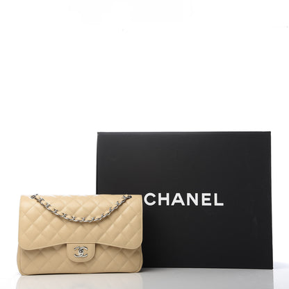Chanel Caviar Quilted Jumbo Double Flap Beige Clair 9 of 9