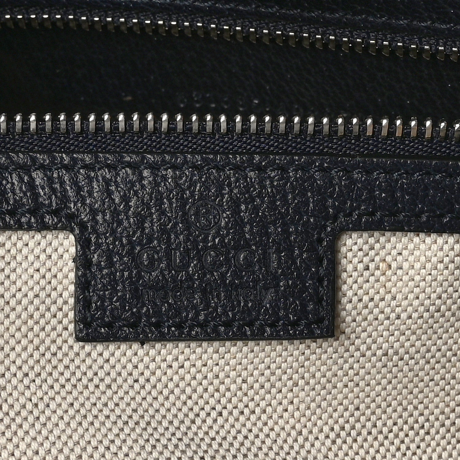 Gucci GG Supreme Monogram Textured Calfskin Web Medium Ophidia Shopping Tote Beige Blue 6 of 10