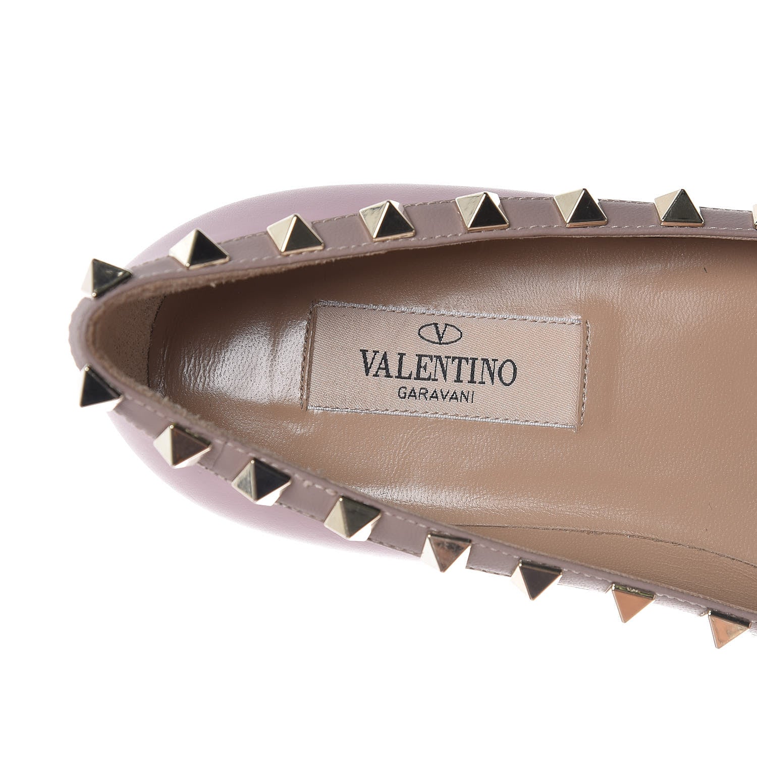 Valentino Garavani Calfskin Nappa Rockstud Ballerina Flats 35 Cipria Poudre 8 of 9