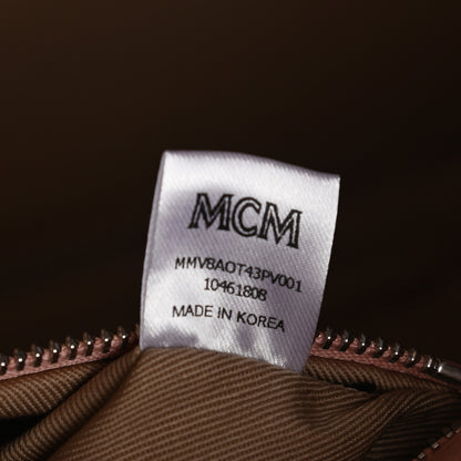 MCM Calfskin Ottomar Monogram Duffle Bag Pink 7 of 9