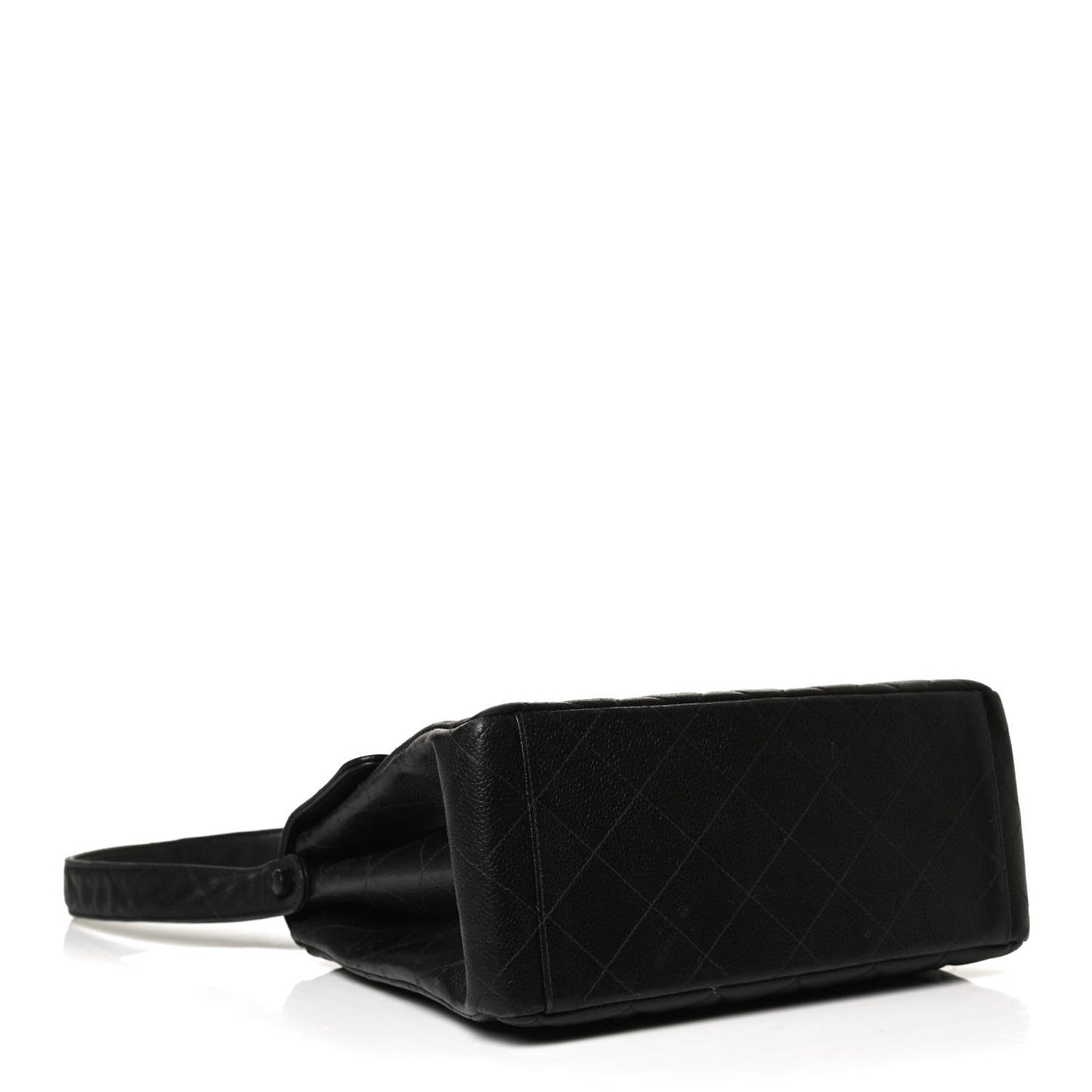 Caviar Quilted Medium Kelly Flap Black