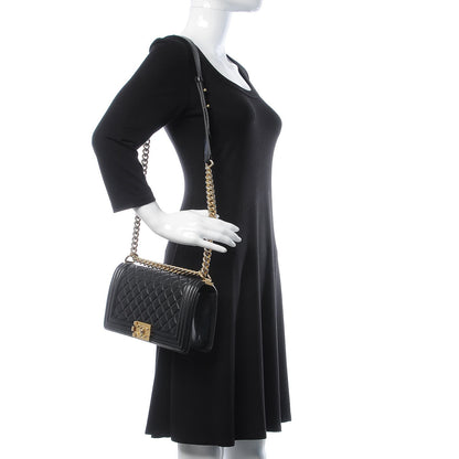 Chanel Lambskin Quilted Medium Boy Flap Black 2 of 7