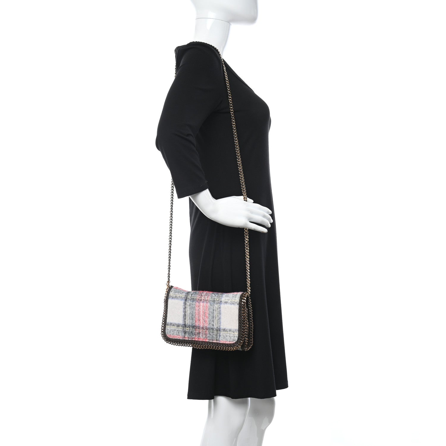 Stella McCartney Wool Plaid Falabella Crossbody White Multicolor 2 of 10