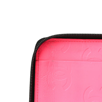 Chanel Calfskin Cambon Zip Around Organizer Wallet Black White 12 of 15